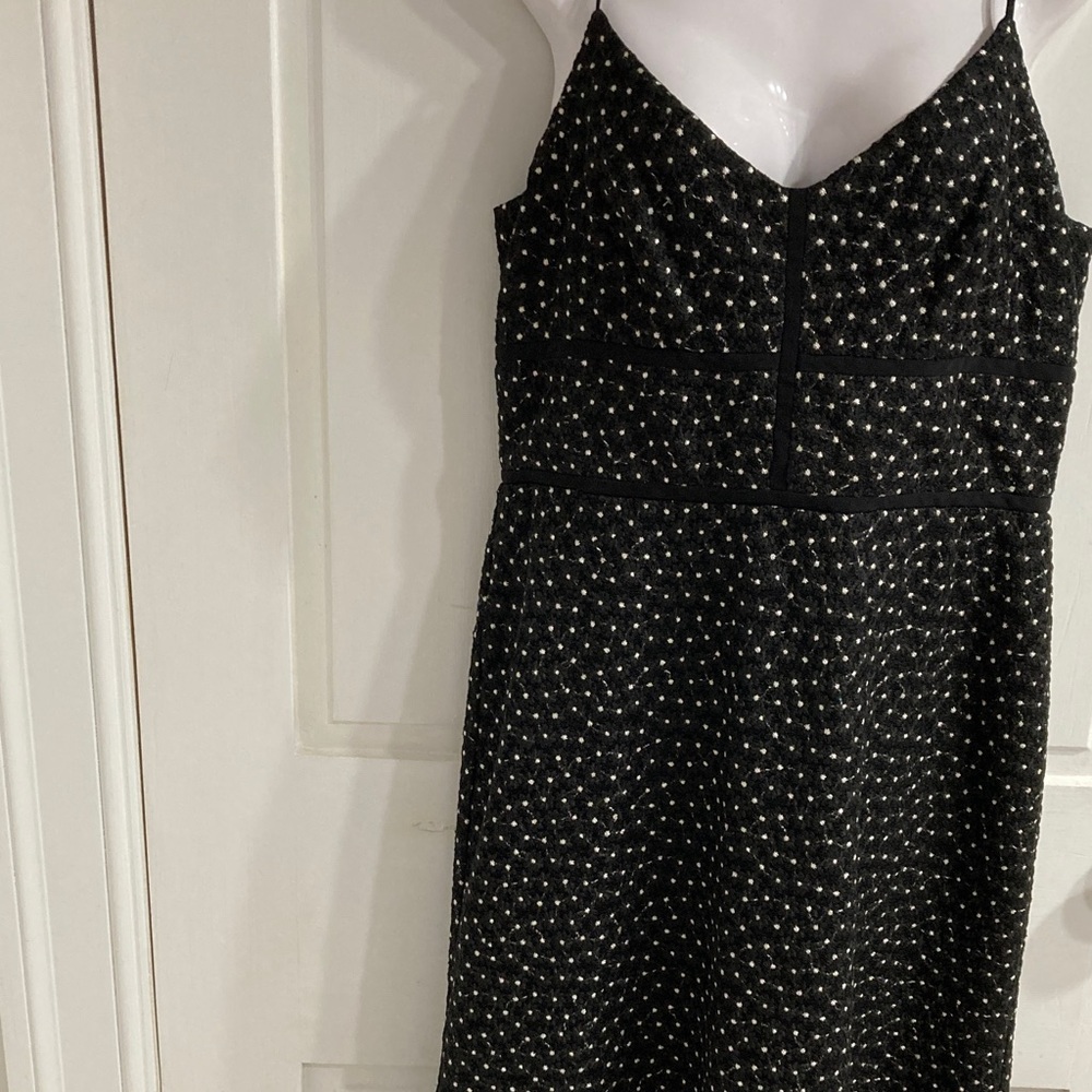 Designer NWT Elegant Black and White Polka Dot Dress